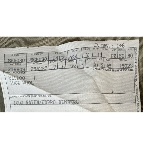 Emernegildo Zigna US 52 L Mens Sports Jacket Blazer 100 Wool Worsted - Picture 8 of 13